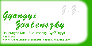 gyongyi zvolenszky business card